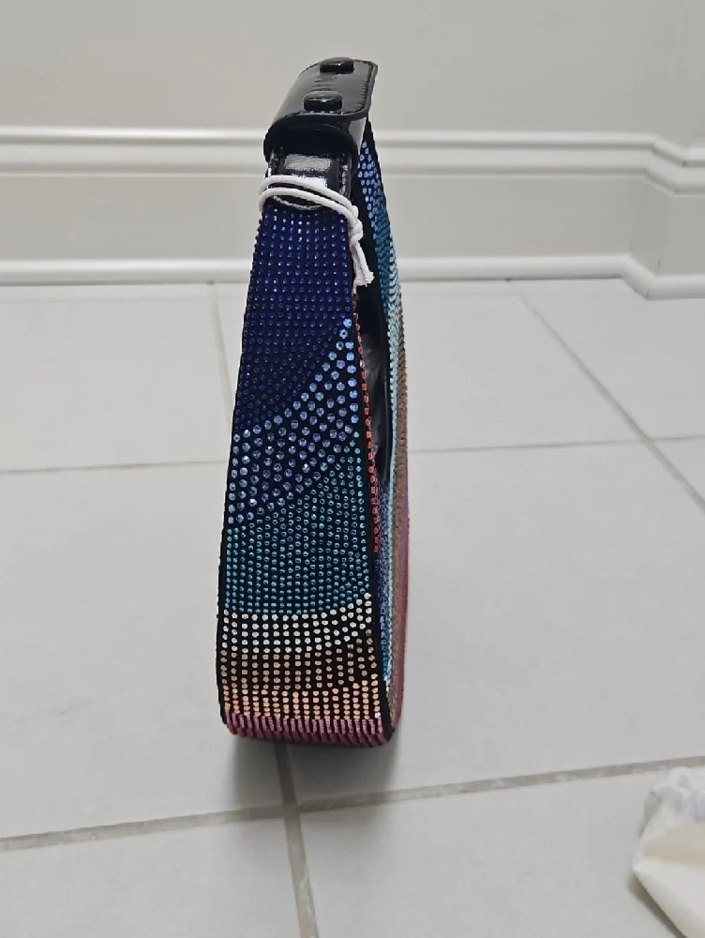 STAUD Multicolor Mini Moon Crystal Crescent Shoulder Bag - Picture 3 of 9
